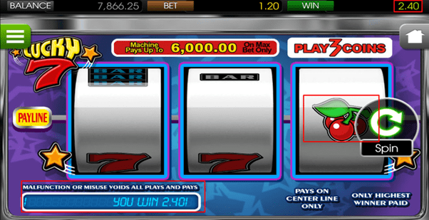 Kết quả quay trò chơi slot Lucky7 trên 8xbet